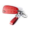 JVCV® Soft Handmade Lychee Pattern Leather Key Cover Compatible with Audi A1 A3 A6 Q2 Q3 Q7 TT TTS R8 S3 S6 RS3 Folding Key