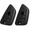 JVCV® Soft TPU Key Cover – Matte Black Pattern – Compatible with BMW X1, X3, X5, X6, 5 Series, 6 Series & 7 Series – 4 Button Blade Smart Key