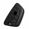 JVCV® Soft TPU Key Cover – Matte Black Pattern – Compatible with BMW X1, X3, X5, X6, 5 Series, 6 Series & 7 Series – 4 Button Blade Smart Key