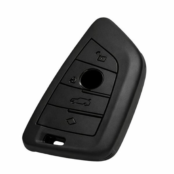 JVCV® Soft TPU Key Cover – Matte Black Pattern – Compatible with BMW X1, X3, X5, X6, 5 Series, 6 Series & 7 Series – 4 Button Blade Smart Key