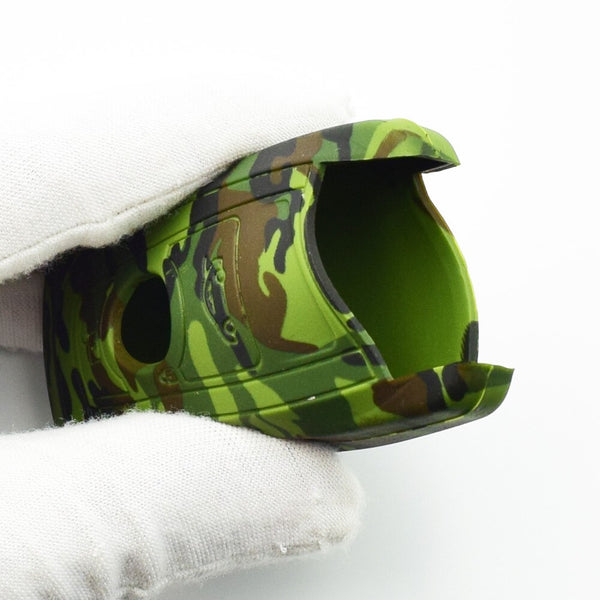 Car Styling Soft Silicone Camouflage Key Cover Compatible with BMW Smart Key (Green Camouflage)