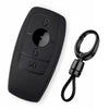 JVCV® Soft TPU Key Cover with Premium Metal Keychain – Matte Black Pattern – Compatible with Benz E Series Smart Key