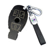 JVCV® Soft Handmade Lychee Pattern Leather Key Cover Compatible with Mercedes Benz 3 Button Smart Key