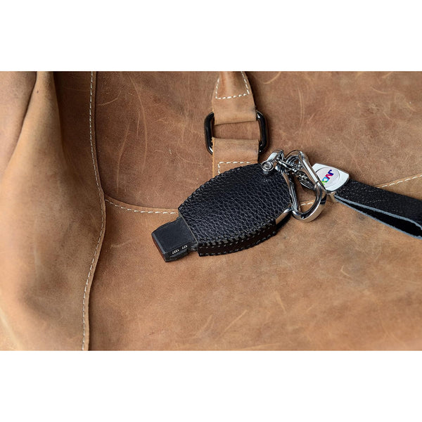 JVCV® Soft Handmade Lychee Pattern Leather Key Cover Compatible with Mercedes Benz 3 Button Smart Key