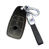 JVCV® Soft Handmade Lychee Pattern Leather Key Cover Compatible with Benz E Series 3 Button Smart Key