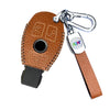 JVCV® Soft Handmade Lychee Pattern Leather Key Cover Compatible with Mercedes Benz 3 Button Smart Key