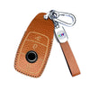 JVCV® Soft Handmade Lychee Pattern Leather Key Cover Compatible with Benz E Series 3 Button Smart Key
