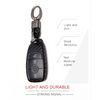 Car Styling Soft Carbon Fiber Pattern Key Cover Compatible with Benz E-Series Smart Key with Keychain