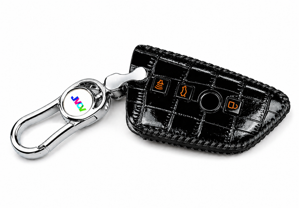 JVCV® Handmade Leather Crocodile Pattern Key Cover – Compatible with BMW 2, 3, 5, 6, 7 Series, X1, X2, X3, X5, X6 – Blade Smart Key