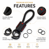 JVCV® Premium Braided Keychain with Leather Accent – Durable Car Key Holder Loop | Stylish Everyday Carry Keyring
