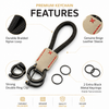 JVCV® Premium Braided Keychain with Leather Accent – Durable Car Key Holder Loop | Stylish Everyday Carry Keyring