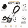 JVCV® Premium Braided Keychain with Leather Accent – Durable Car Key Holder Loop | Stylish Everyday Carry Keyring
