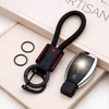 JVCV® Premium Braided Keychain with Leather Accent – Durable Car Key Holder Loop | Stylish Everyday Carry Keyring