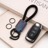 JVCV® Premium Braided Keychain with Leather Accent – Durable Car Key Holder Loop | Stylish Everyday Carry Keyring