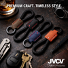 JVCV® Premium Braided Keychain with Leather Accent – Durable Car Key Holder Loop | Stylish Everyday Carry Keyring