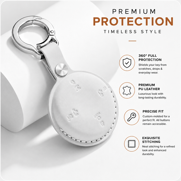 JVCV® Premium Leather Key Cover Compatible with Tata Harrier EV & Sierra EV Smart Key | Luxury Car Key Cover | 360° Scratch & Drop Protection
