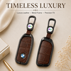 JVCV® Premium Metal & Leather Key Cover Compatible with BMW New 7 Series 740i, 760i, X1, X5, X7, XM, iX & i7 Smart Key | Luxury Protective Key Case