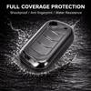 JVCV® Soft TPU Transparent Black Key Cover with Premium Metal Keychain – Compatible with Mahindra XUV700, 3XO, Thar, Marazzo, Bolero, Scorpio, Scorpio N, XUV300, TUV300 Plus & XUV400 EV – 3 Button Flip Key