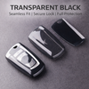JVCV® Soft TPU Transparent Key Cover – Transparent Black Finish – Compatible with BMW X4, X3, 5 Series, 6 Series, 3 Series & 7 Series 4 Button Smart Key