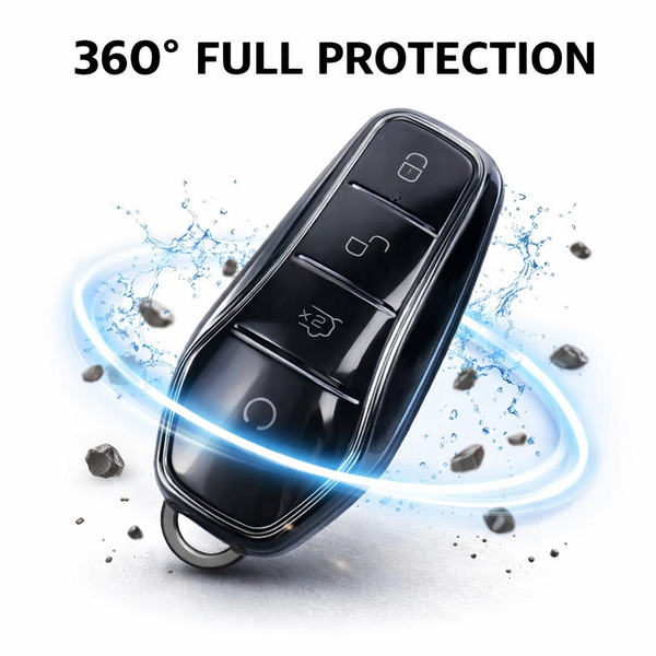 JVCV® Soft TPU Transparent Black Key Cover – Compatible with BYD Atto 3, Seal, Sealion & eMax7 Smart Key