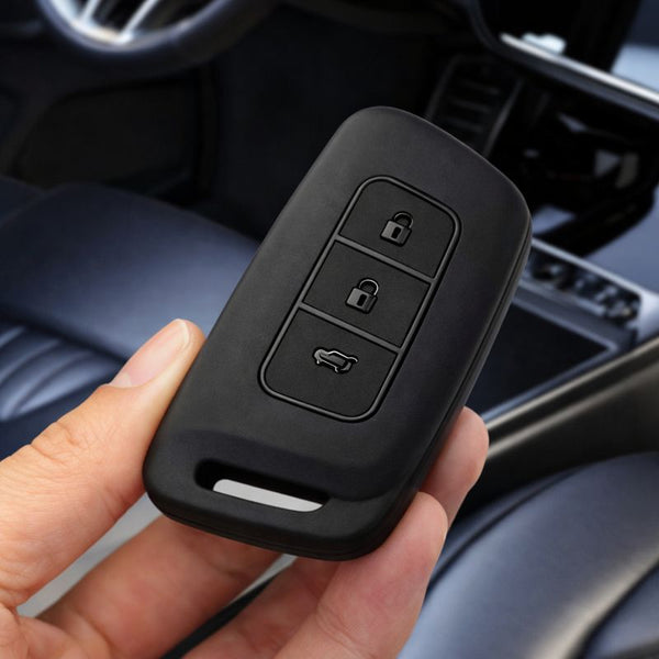 JVCV® Soft TPU Key Cover – Matte Black Pattern – Compatible with New MG Hector, Hector Plus, Windsor & Windsor Pro EV Smart Key