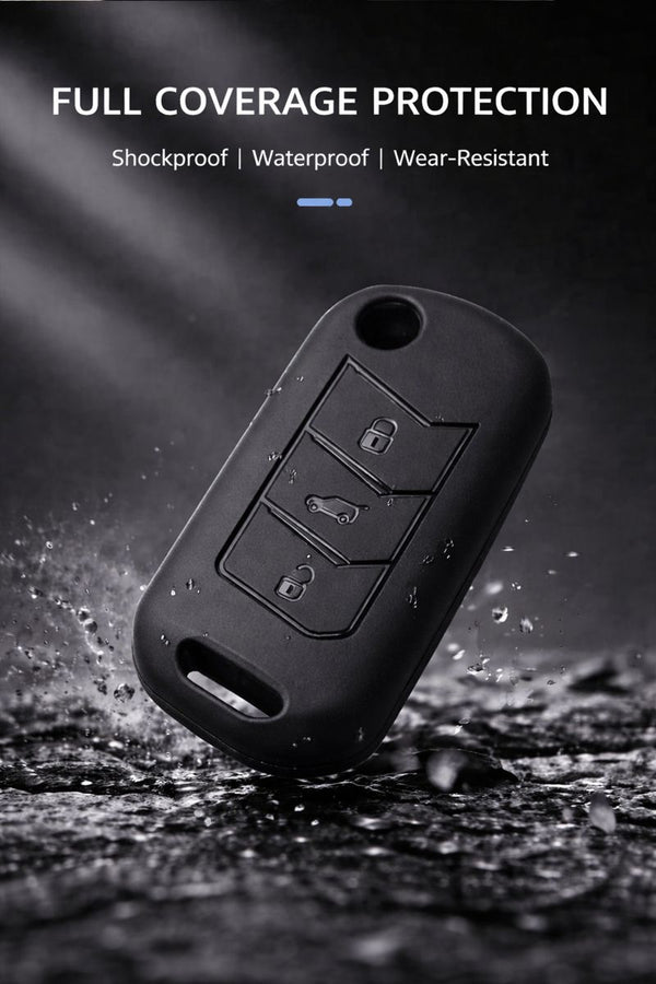 JVCV® Soft TPU Key Cover Combo (Matte Black + Transparent Black) – Compatible with Mahindra XUV700, Thar, Bolero, Scorpio, Scorpio N, XUV300, TUV300 & XUV400 EV – 3 Button Flip Key
