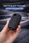 JVCV® Soft TPU Key Cover – Matte Black Pattern – Compatible with Mahindra XUV700, Thar, Bolero, Scorpio, Scorpio N, XUV300, TUV300 & XUV400 EV – 3 Button Flip Key