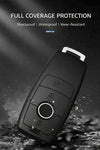 JVCV® Soft TPU Key Cover Combo (Matte Black + Transparent Black) – Compatible with Benz E Series Smart Key
