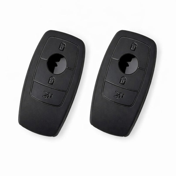JVCV® Soft TPU Key Cover – Matte Black Pattern – Compatible with Benz E Series Smart Key