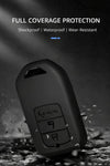JVCV® Soft TPU Key Cover Combo (Matte Black + Transparent Black) – Compatible with Honda City, Elevate, Civic, Jazz, Amaze, CR-V, WR-V & BR-V – 3 Button Smart Key