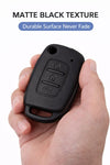 JVCV® Soft TPU Key Cover Combo (Matte Black + Transparent Black) – Compatible with Hyundai Creta, Venue, Aura, Elite i20, Grand i10 Nios & Xcent – 3 Button Flip Key