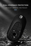 JVCV® Soft TPU Key Cover with Premium Metal Keychain – Matte Black Pattern – Compatible with Mercedes-Benz S-Class, G-Class & E-Class (2022 Onwards) – 3 Button Smart Key