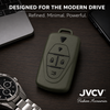 JVCV® Soft TPU Key Cover with Premium Metal Keychain – Military Green Matte Finish – Compatible with VinFast VF6 & VF7 – 4 Button Smart Key
