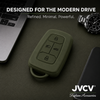 JVCV® Soft TPU Key Cover with Premium Metal Keychain – Military Green Matte Finish – Compatible with Tata Nexon EV, Harrier, Tiago EV, Altroz, Tigor, Safari & Punch – 4 Button Smart Key
