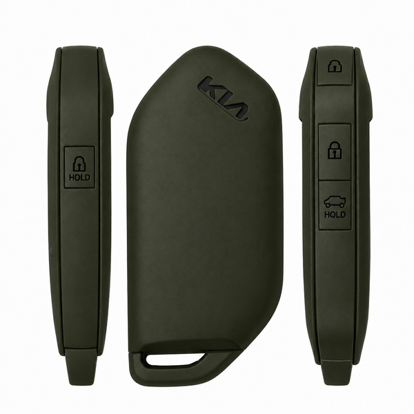 JVCV® Soft TPU Key Cover – Military Green Matte Finish – Compatible with Kia Seltos 2026, Syros, EV6 & EV9 – 4 Button Smart Key