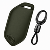 JVCV® Soft TPU Key Cover with Premium Metal Keychain – Military Green Matte Finish – Compatible with Kia Seltos 2026, Syros, EV6 & EV9 – 4 Button Smart Key