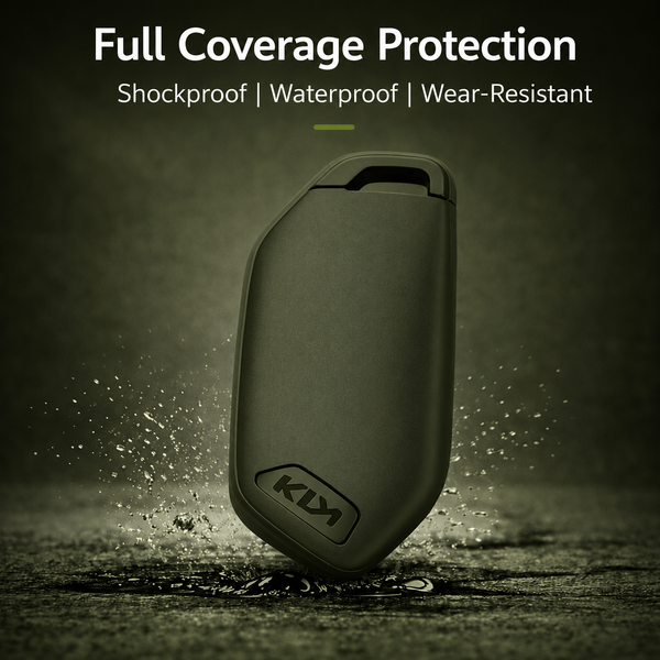 JVCV® Soft TPU Key Cover – Military Green Matte Finish – Compatible with Kia Seltos 2026, Syros, EV6 & EV9 – 4 Button Smart Key