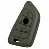 JVCV® Soft TPU Key Cover – Military Green Matte Finish – Compatible with BMW X1, X3, X5, X6, 5 Series, 6 Series & 7 Series – 4 Button Blade Smart Key