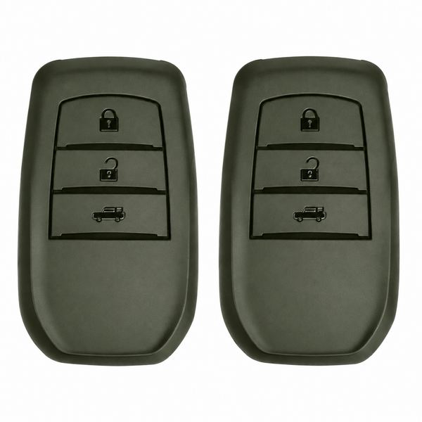 JVCV® Soft TPU Key Cover – Military Green Matte Finish – Compatible with Toyota Fortuner, Camry, Hilux, Innova Crysta, Fortuner Legender, Innova HyCross & Land Cruiser – 3 Button Smart Key
