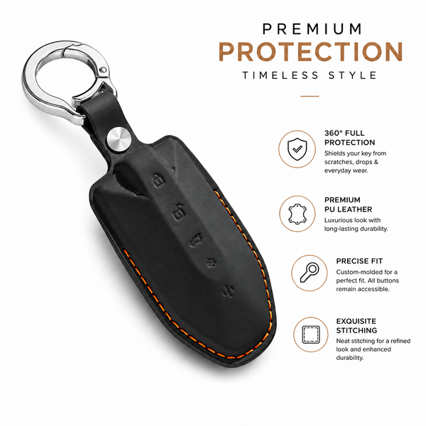 JVCV® Premium Leather Key Cover – Compatible with Mahindra XEV 7XO, BE6, XEV 9E, XEV 9S & BE 6 Formula E Edition (FE) – 6 Button Smart Key