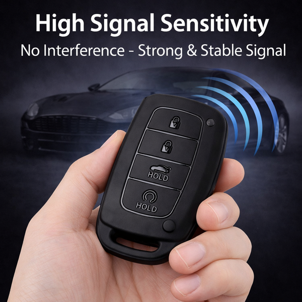 JVCV® Soft TPU Key Cover – Matte Black Pattern – Compatible with Hyundai Alcazar, Creta, i20 (2021), Venue, Tucson, Elantra & i20 N Line (2021) – 4 Button Smart Key