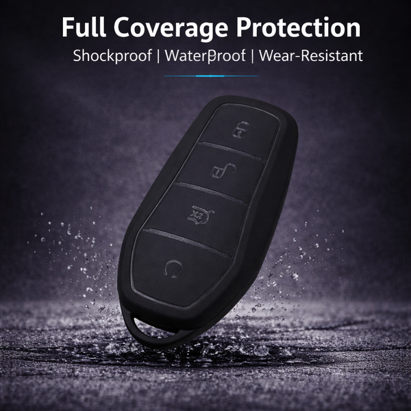 JVCV® Premium Soft TPU Key Cover – Matte Black Finish – Compatible with BYD Atto 3, Seal, Sealion & eMax7 Smart Key