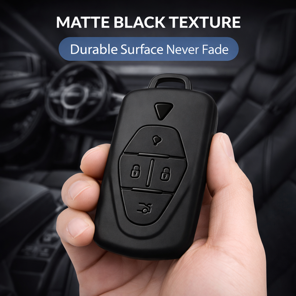 JVCV® Soft TPU Key Cover – Matte Black Finish – Compatible with VinFast VF6 & VF7 – 4 Button Smart Key
