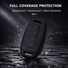 JVCV® Soft TPU Matte Black Key Cover with Premium Metal Keychain – Compatible with Hyundai Verna & i20 N Line – 4 Button Smart Key