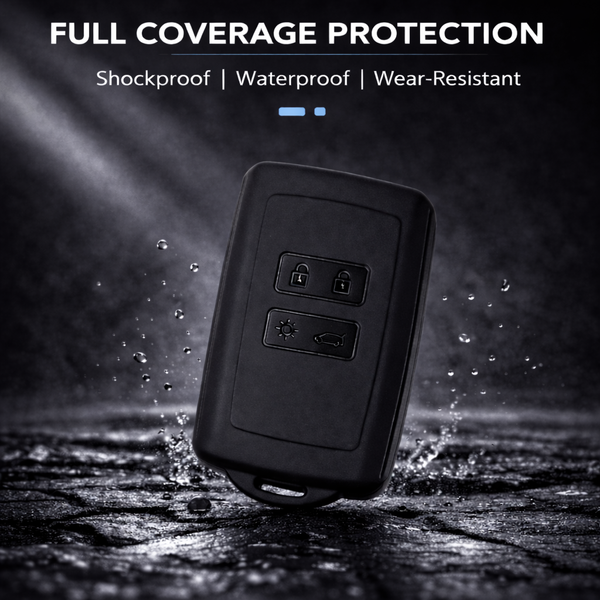 JVCV® Soft TPU Key Cover – Matte Black Pattern – Compatible with Renault Duster, Kiger & Triber Smart Key