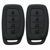 JVCV® Soft TPU Key Cover Compatible with Hyundai Alcazar & Creta 4 Button Smart Key | Scratch-Resistant Protective Case | Slim Fit Shockproof Car Key Cover (Matte Black)