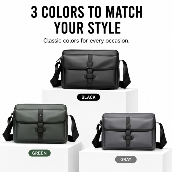 JVCV® Premium Men's Crossbody Messenger Bag | Sleek Shoulder Bag with Front Flap Pocket | Spacious Office, Work, Travel & Everyday Carry Bag