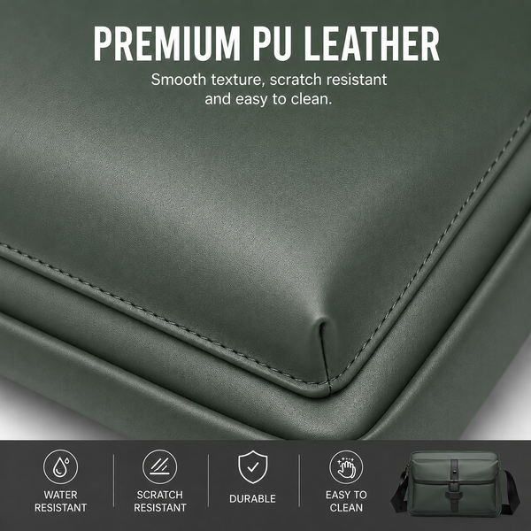 JVCV® Premium Men's Crossbody Messenger Bag | Sleek Shoulder Bag with Front Flap Pocket | Spacious Office, Work, Travel & Everyday Carry Bag