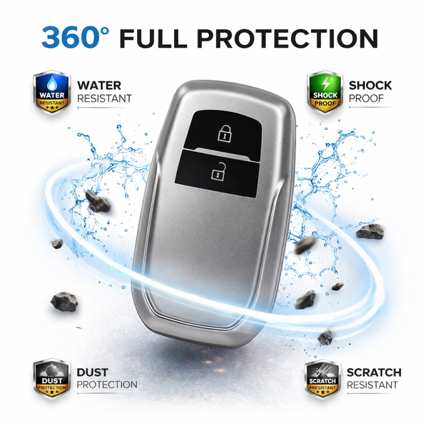 JVCV® Soft Matte Finish TPU Key Cover Compatible with Toyota Smart Ke