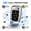 JVCV® Soft Matte Finish TPU Cover Compatible with Skoda & Volkswagen Folding Key